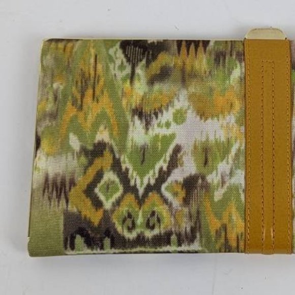 476. EUC Lodis Retro Inspired Green Yellow and Brown Vegan Leather Wallet/Clutch - Picture 4 of 7